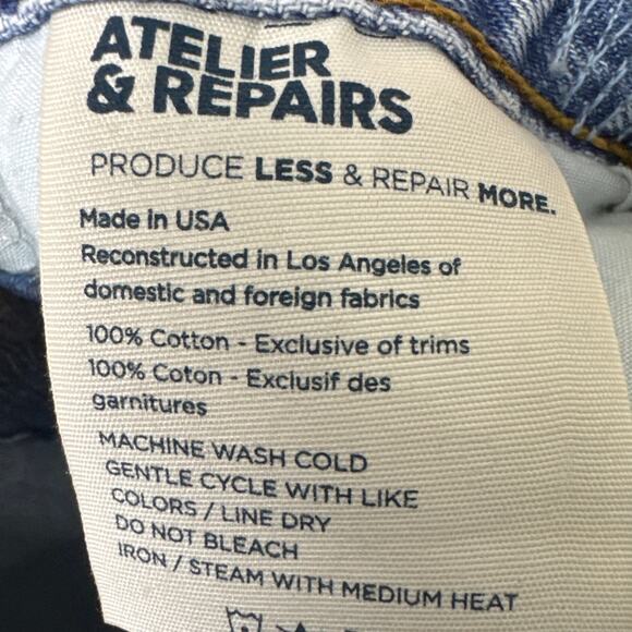 Atelier & Repairs Patchwork Denim Jeans Levi's Redone Size 29 Selvedge Hem Rare - Picture 8 of 10